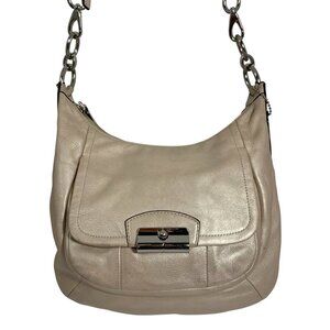 Coach Kristin F22306 Metallic Champagne Leather MED Shoulder Crossbody Bag 2013